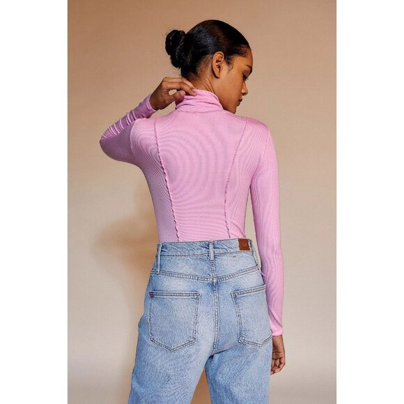 Urban Outfitters OUT FROM UNDER Willow Pink Ribbed Jersey Bodysuit, Size XS - Picture 2 of 15